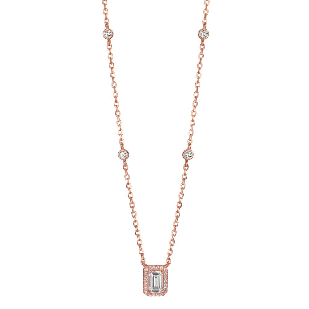 Necklace Silver Zirconia Rose Gold plated 40-45 cm