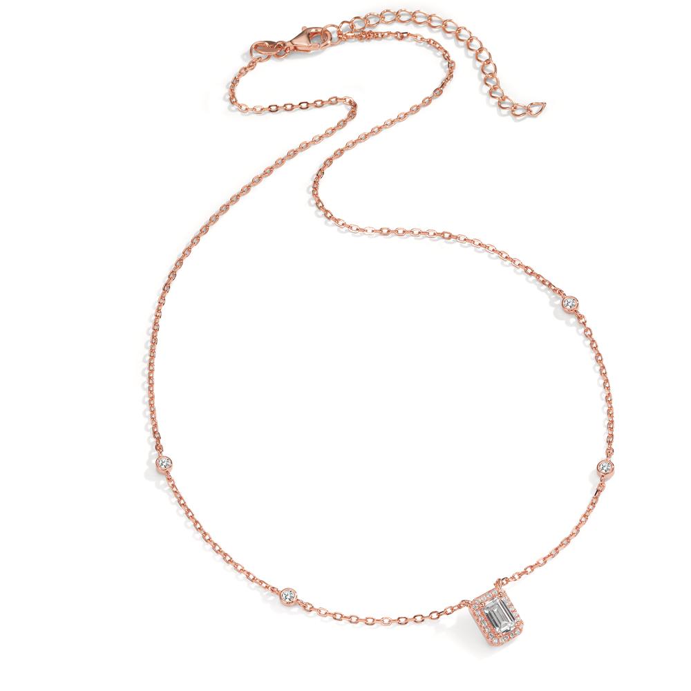 Necklace Silver Zirconia Rose Gold plated 40-45 cm