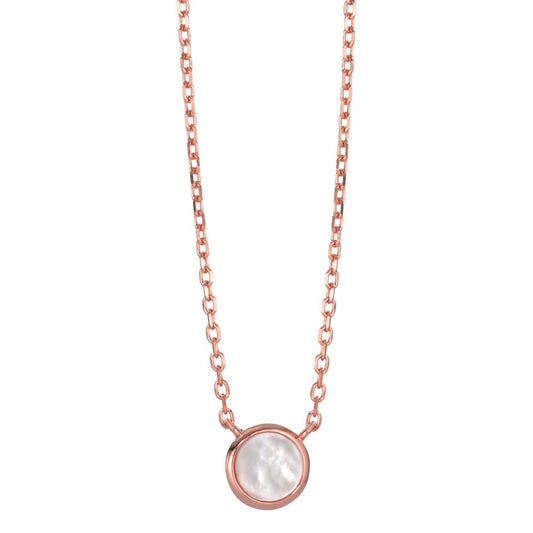 Necklace Silver Rose Gold plated Mother of pearl 40-45 cm Ø8 mm