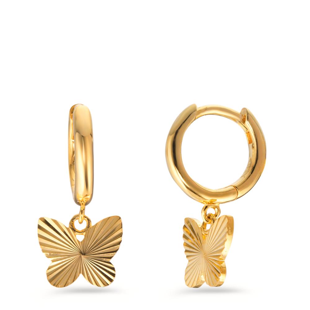 Hinged hoop Silver Yellow Gold plated Butterfly