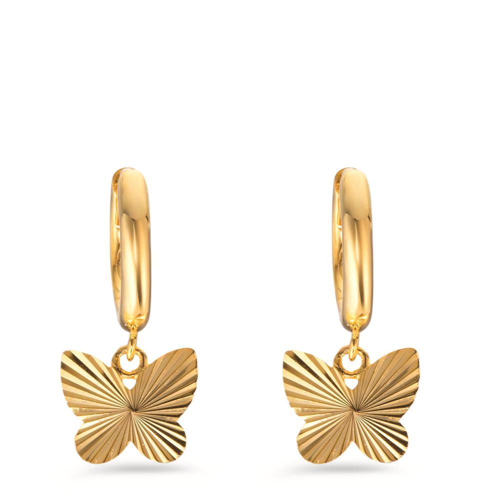 Hinged hoop Silver Yellow Gold plated Butterfly