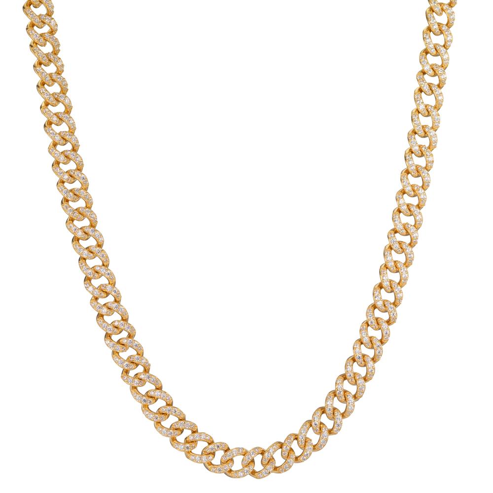 Necklace Silver Zirconia Gold plated 37-45 cm