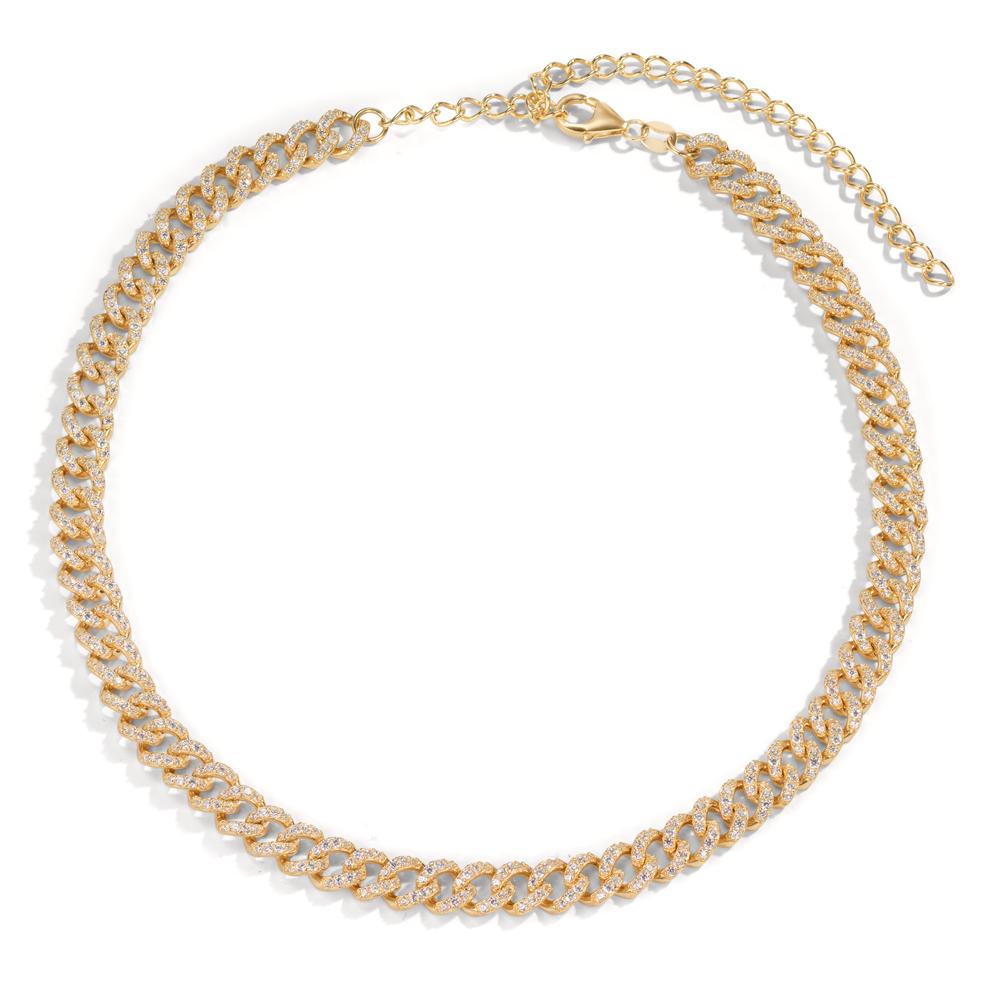 Necklace Silver Zirconia Gold plated 37-45 cm