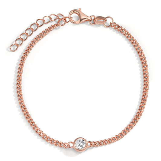 Bracelet Silver Zirconia Rose Gold plated 16-19 cm