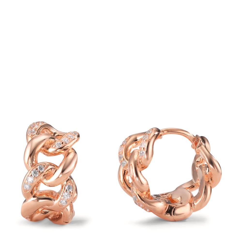 Hinged hoop Silver Zirconia Rose Gold plated