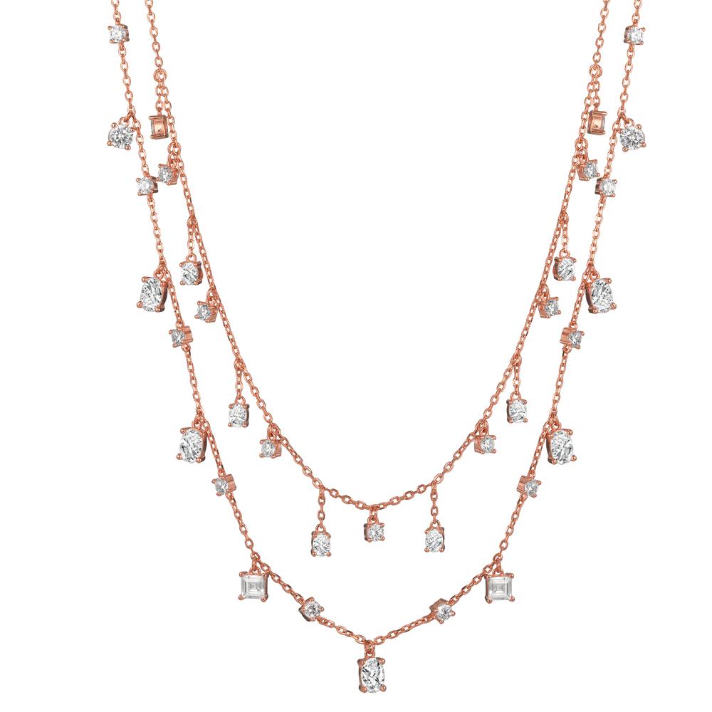 Necklace Silver Zirconia Rose Gold plated 39-44 cm