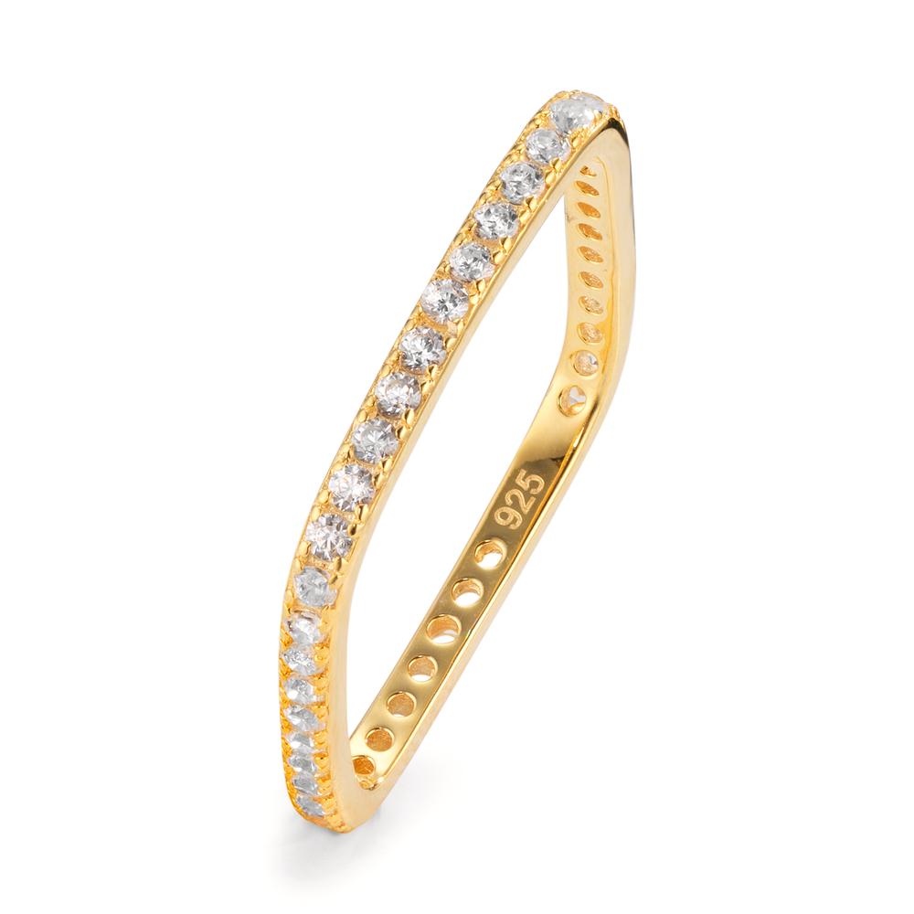 Ring Silver Zirconia Yellow Gold plated