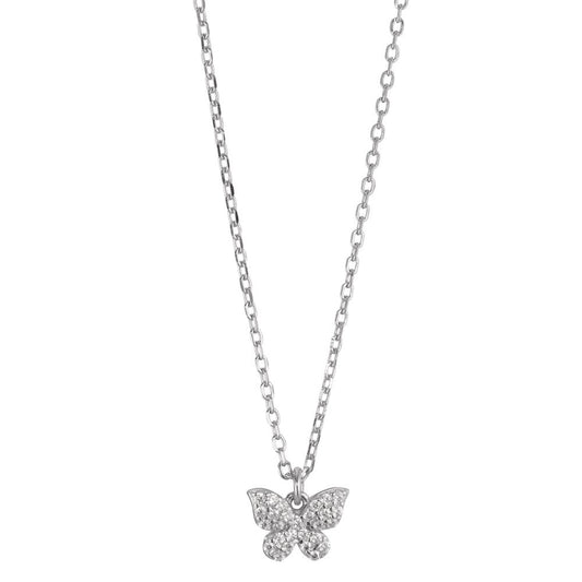 Necklace Silver Rhodium plated Butterfly 40-45 cm Ø7.5 mm