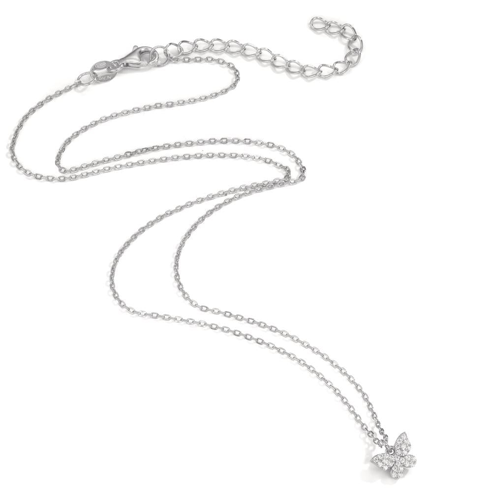 Necklace Silver Rhodium plated Butterfly 40-45 cm Ø7.5 mm