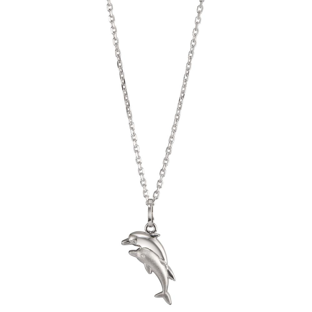 Necklace with pendant Silver Rhodium plated Dolphin 38-40 cm