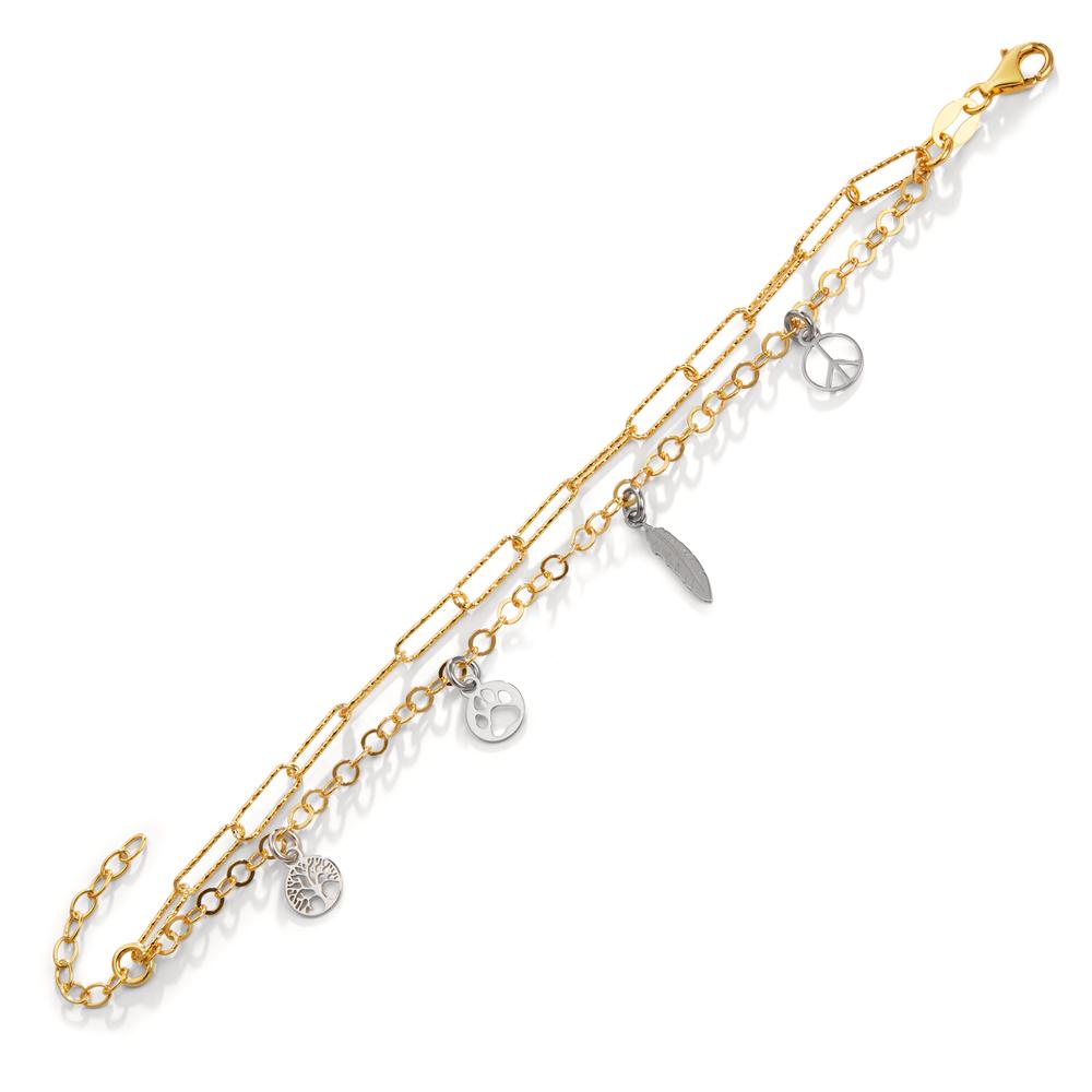 Bracelet Silver Yellow Gold plated 17-20 cm