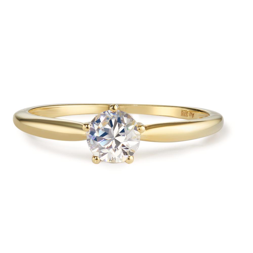 Solitaire ring 9k Yellow Gold Zirconia Ø5.5 mm