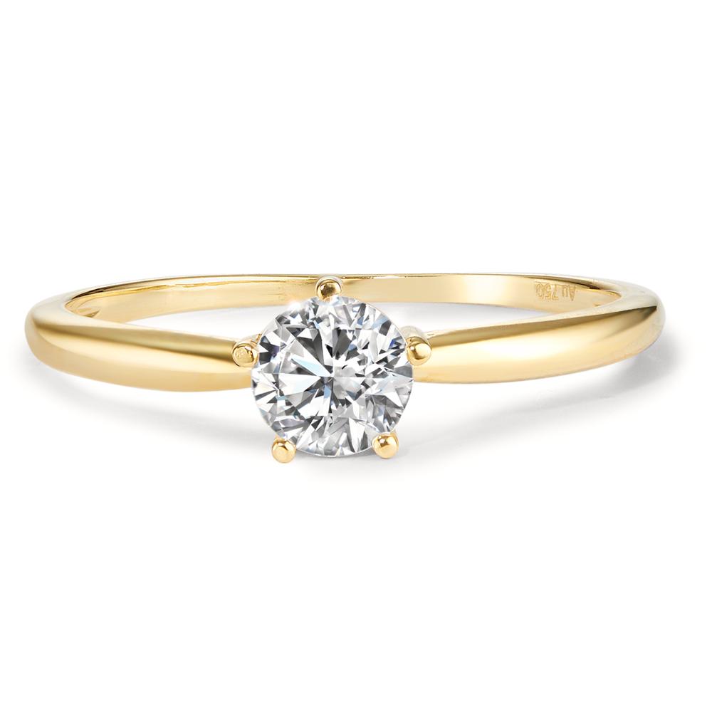 Solitaire ring 18k Yellow Gold Zirconia Ø5.5 mm