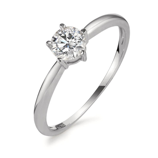 Solitaire ring 18k White Gold Zirconia Ø5.5 mm