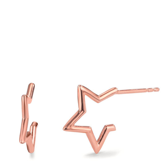 Stud earrings Silver Rose Gold plated Star Ø15 mm