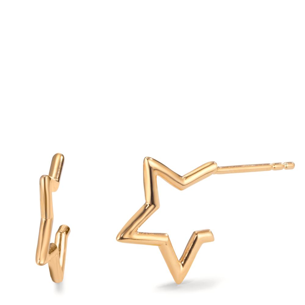 Stud earrings Silver Yellow Gold plated Star Ø15 mm