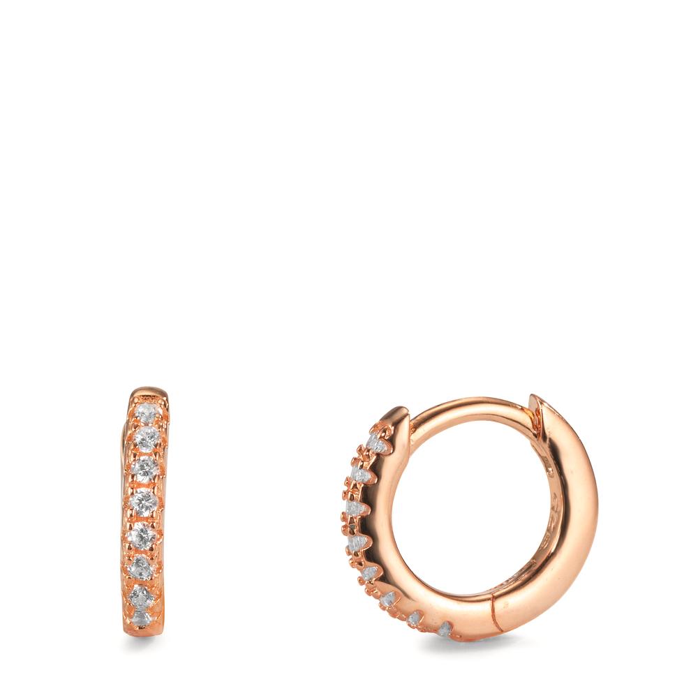 Hinged hoop Silver Zirconia 16 Stones Rose Gold plated