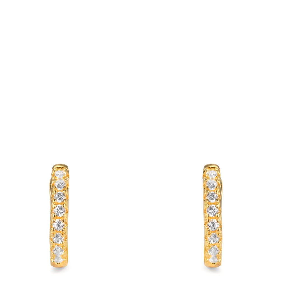 Hinged hoop Silver Zirconia 16 Stones Yellow Gold plated