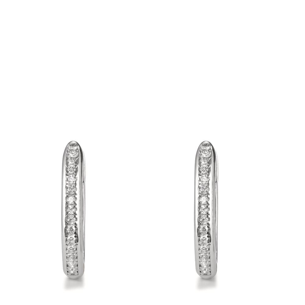 Hinged hoop Silver Zirconia 28 Stones Rhodium plated