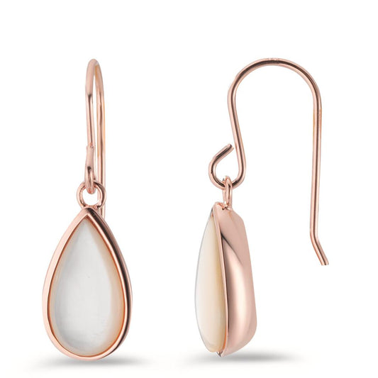 Drop Earrings Silver Rose Gold plated Mother of pearl