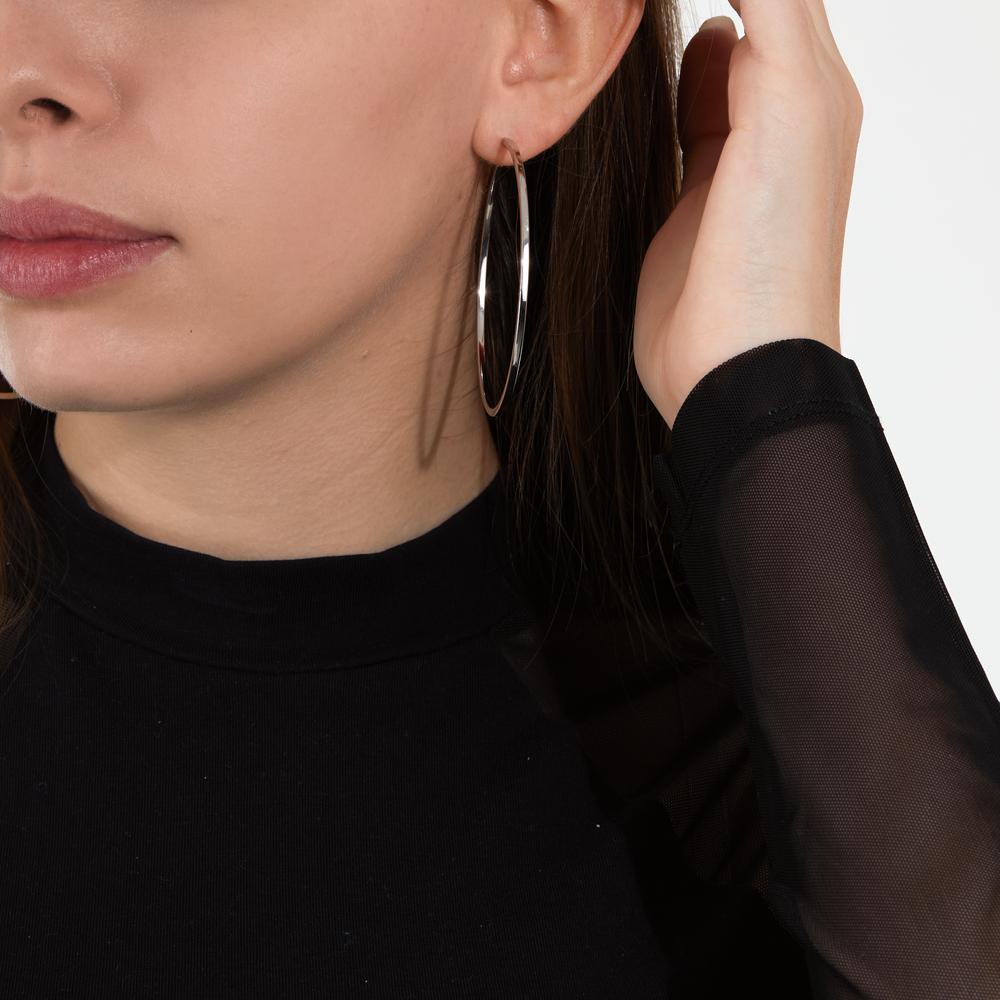 Hoop earrings Silver Rhodium plated