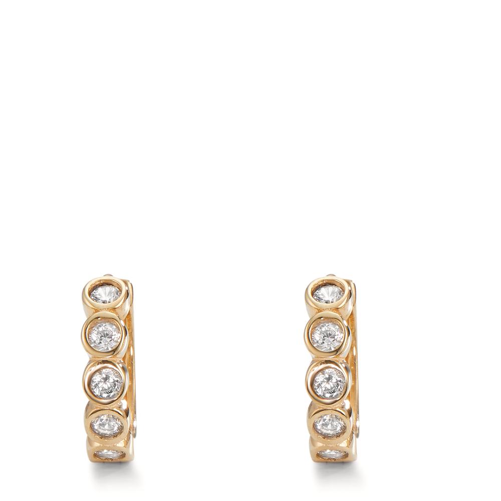 Hinged hoop Silver Zirconia 10 Stones Yellow Gold plated