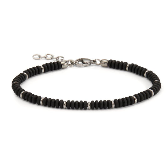 Bracelet Stainless steel Hematite IP coated 19-22 cm Ø4.7 mm