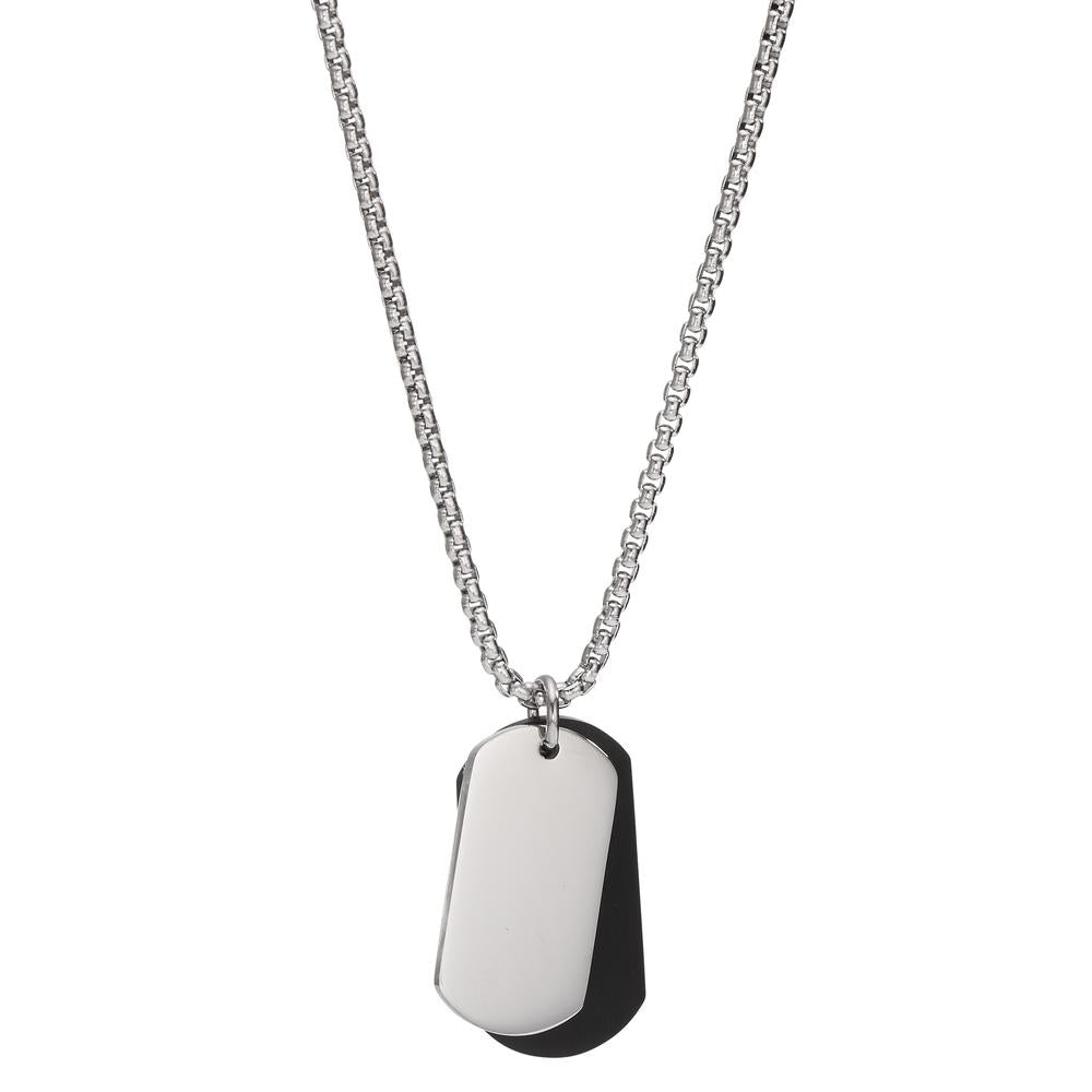 Necklace with pendant Stainless steel Black IP coated 45-50 cm