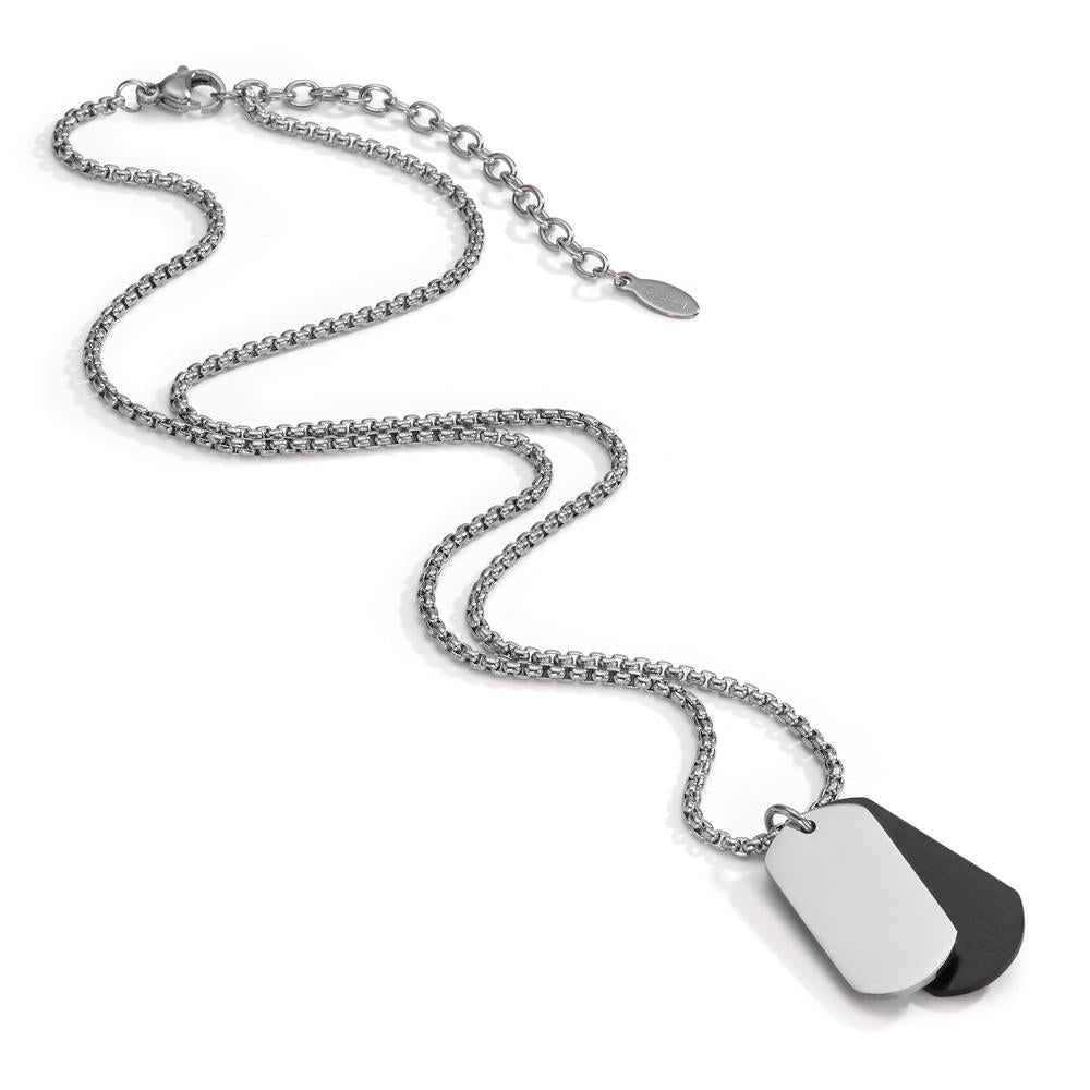 Necklace with pendant Stainless steel Black IP coated 45-50 cm