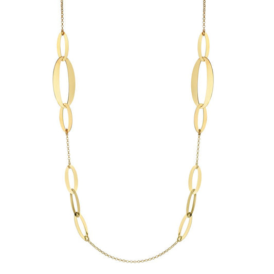 Necklace Silver Yellow Gold plated 80 cm