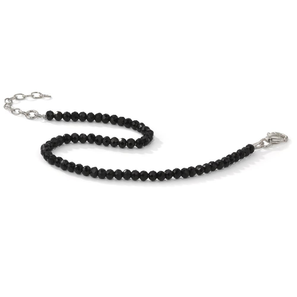 Anklet Silver [synth. Stein] Rhodium plated 23-25 cm Ø3 mm