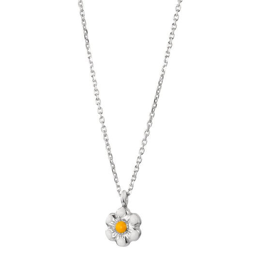 Necklace Silver Rhodium plated Flower 36-38 cm Ø7 mm