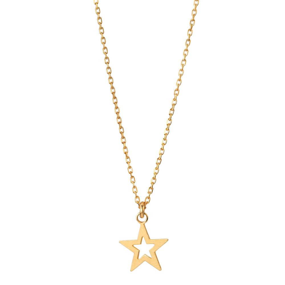 Necklace Silver Yellow Gold plated Star 38-42 cm Ø10 mm