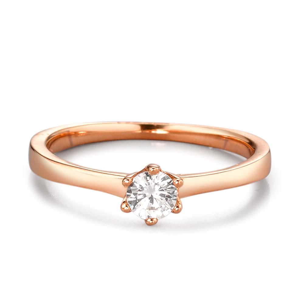 Solitaire ring 9k Rose Gold Zirconia