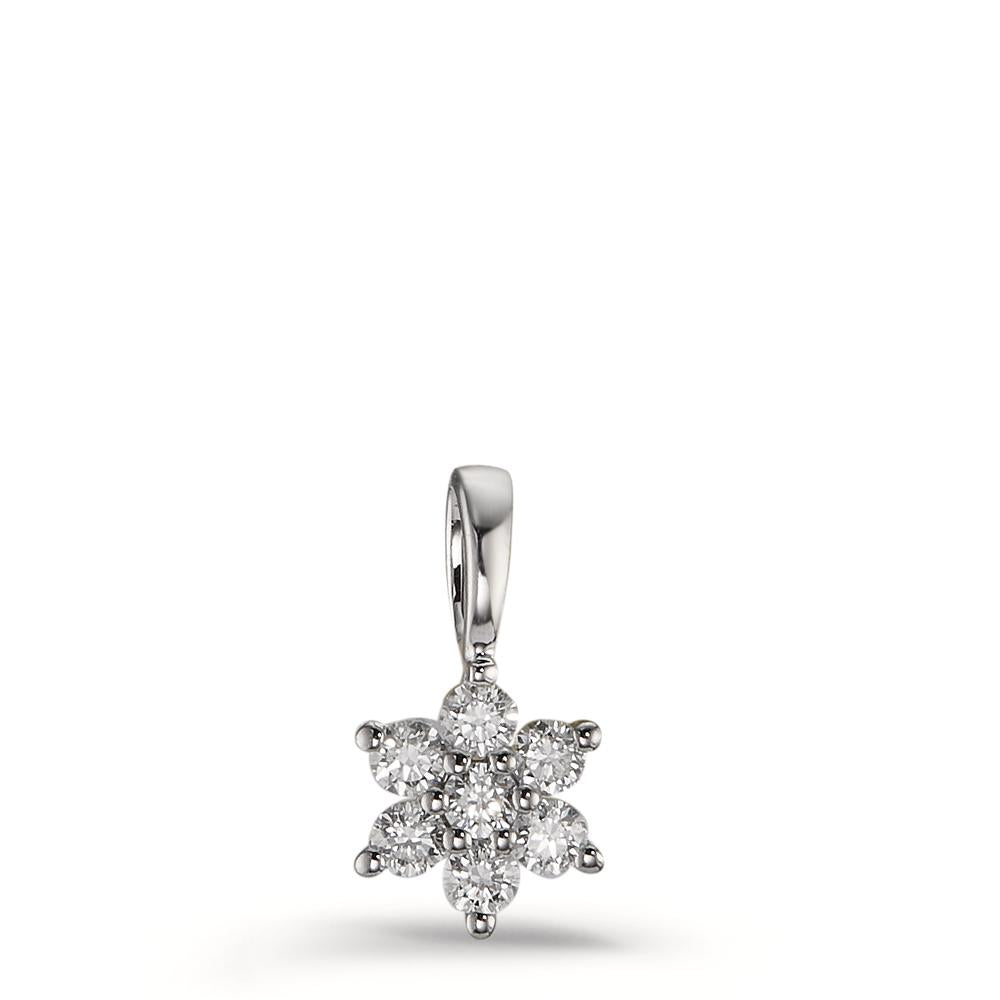 Pendant 18k White Gold Diamond 0.14 ct, 7 Stones, w-si Star Ø5 mm