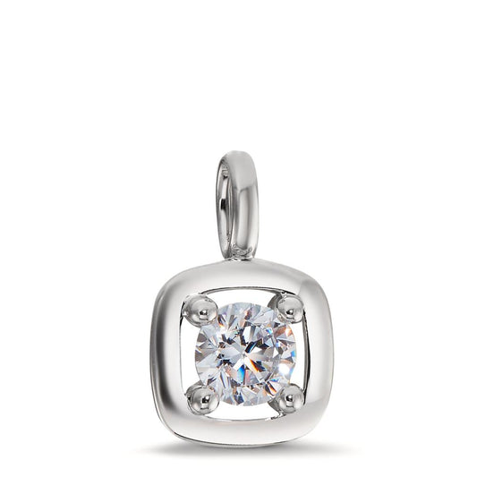 Pendant 9k White Gold Zirconia Ø9 mm