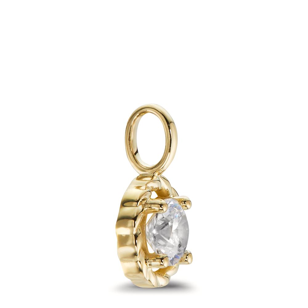 Pendant 9k Yellow Gold Zirconia Ø7.5 mm