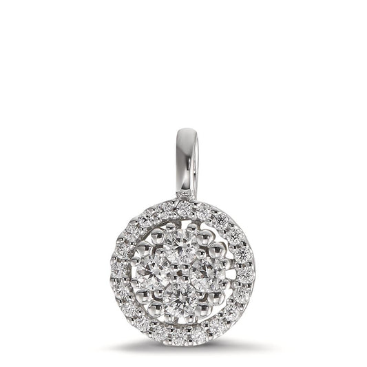 Pendant 9k White Gold Zirconia 24 Stones Ø9 mm