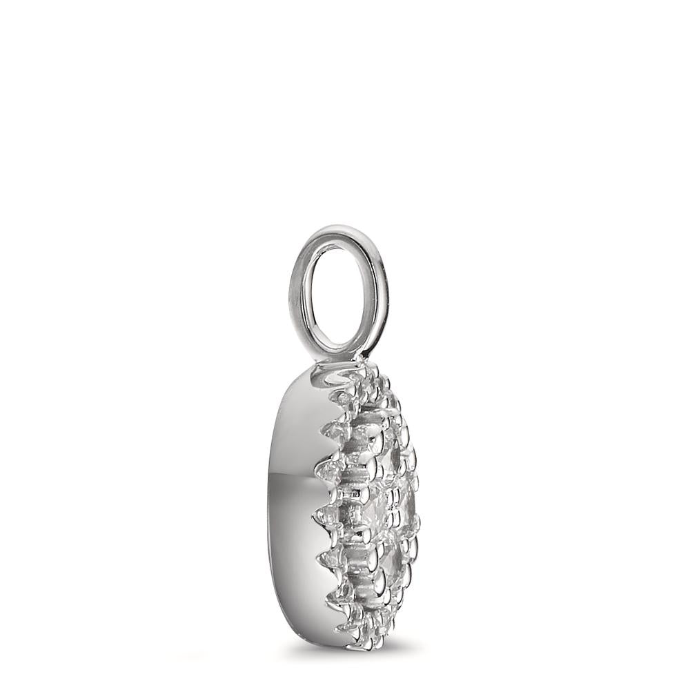 Pendant 9k White Gold Zirconia 24 Stones Ø9 mm