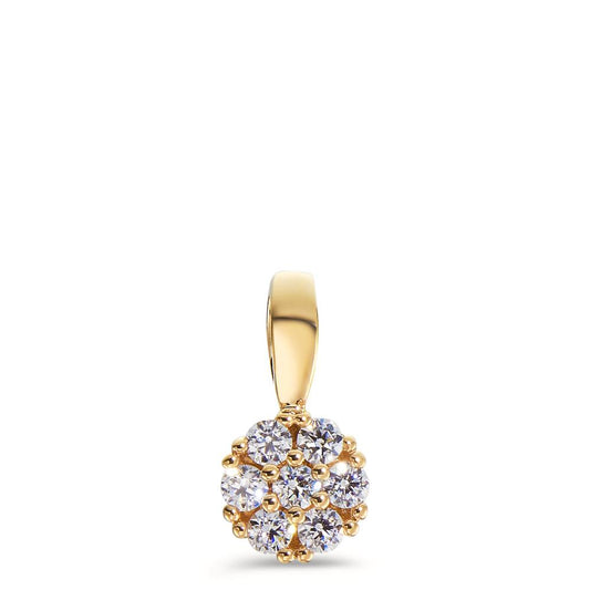 Pendant 9k Yellow Gold Zirconia 7 Stones Ø5.5 mm