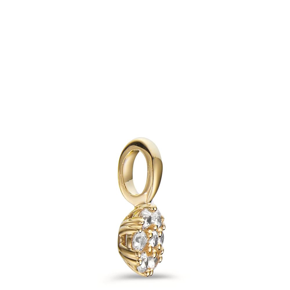 Pendant 9k Yellow Gold Zirconia 7 Stones Ø5.5 mm