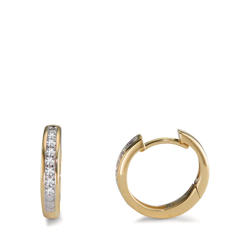 Hinged hoop 9k Yellow Gold Zirconia 14 Stones