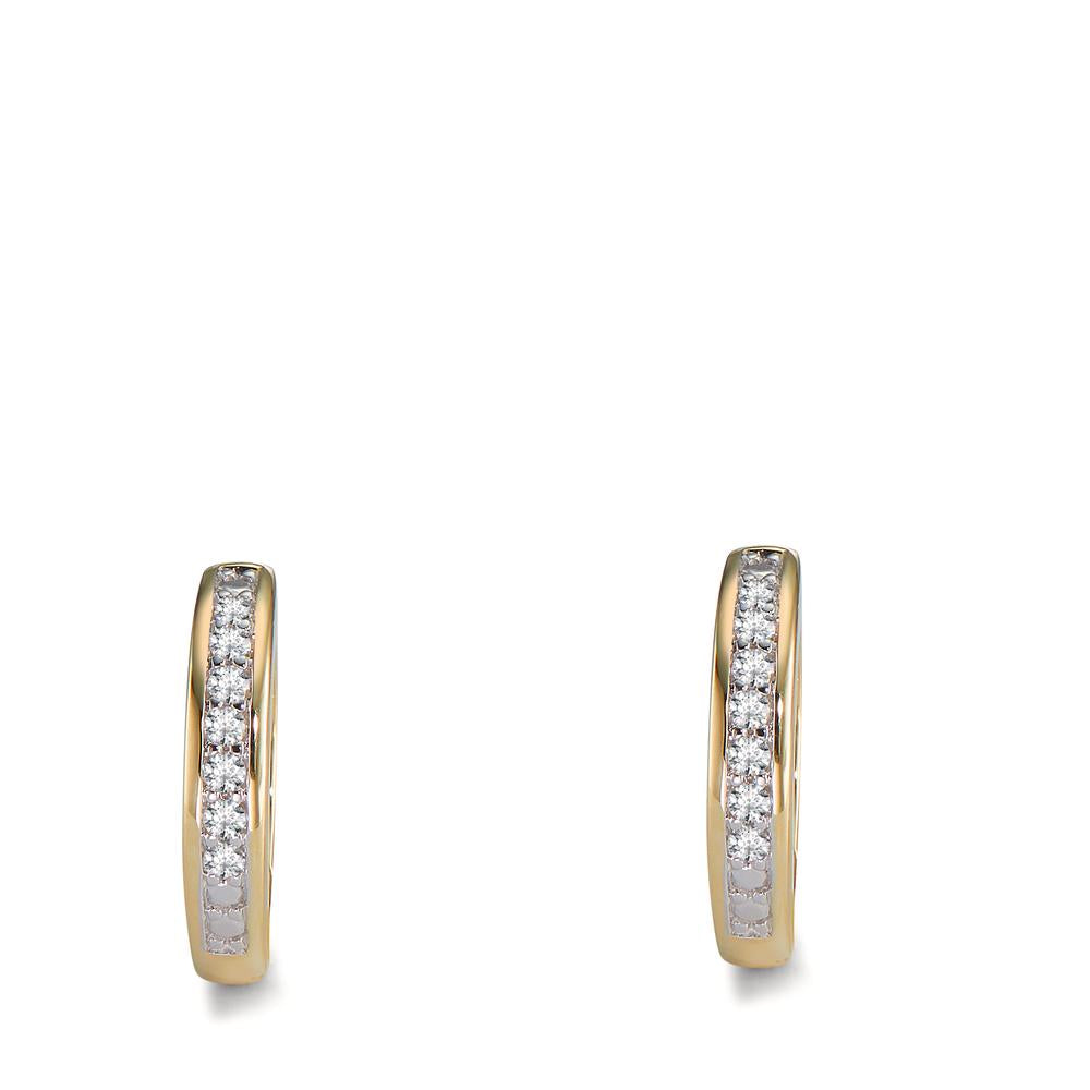 Hinged hoop 9k Yellow Gold Zirconia 14 Stones