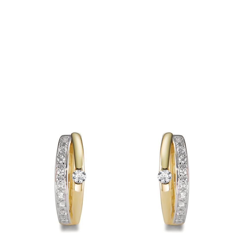 Hinged hoop 9k Yellow Gold Zirconia 20 Stones