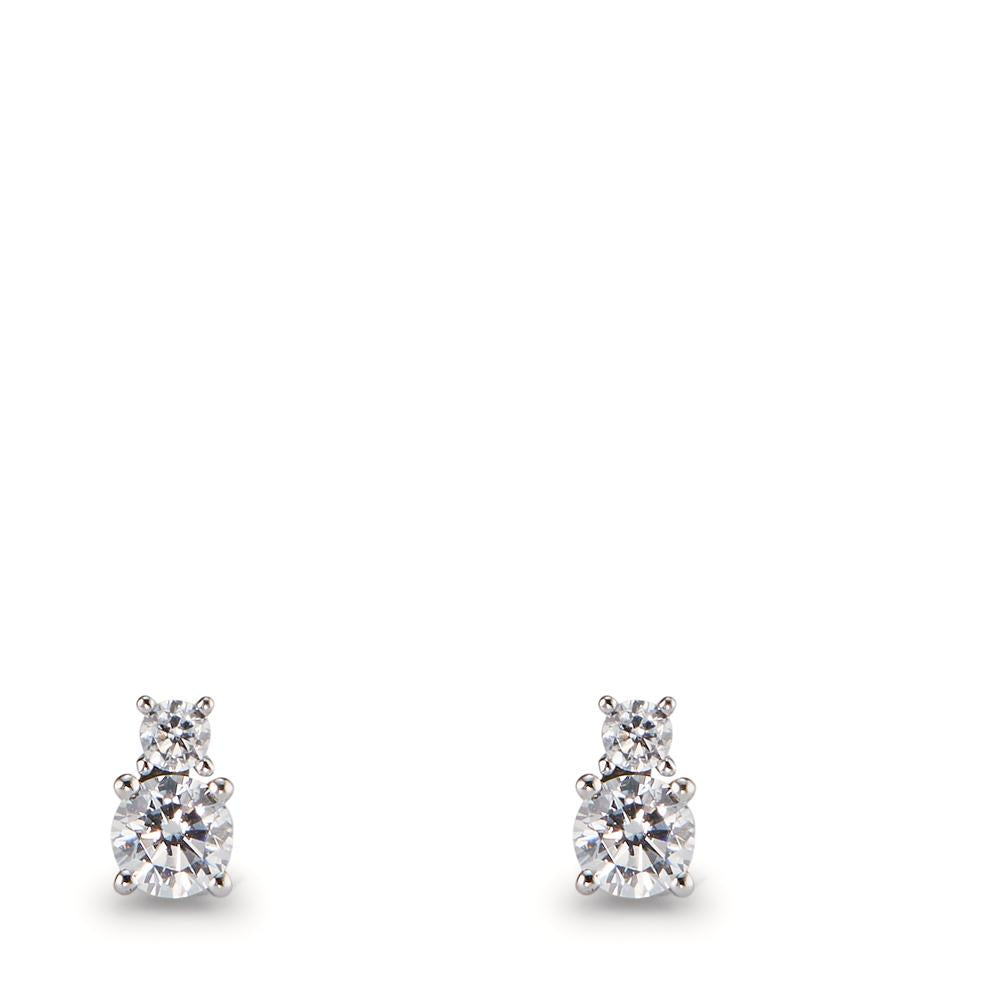 Stud earrings 9k White Gold Zirconia 4 Stones