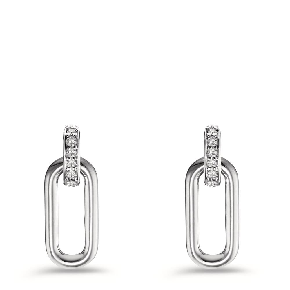 Drop Earrings 9k White Gold Diamond 0.03 ct, 10 Stones, w-si