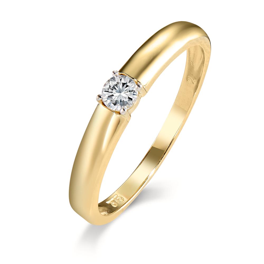 Solitaire ring 9k Yellow Gold Zirconia