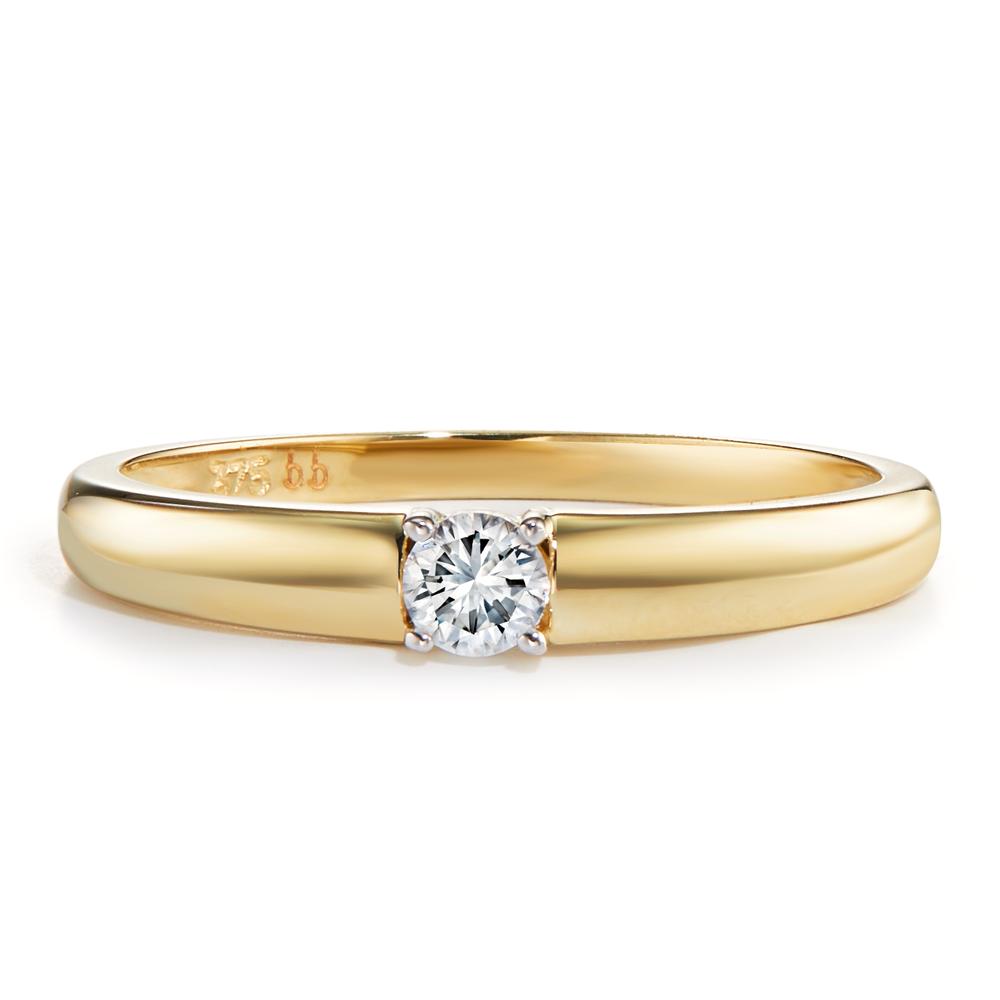 Solitaire ring 9k Yellow Gold Zirconia