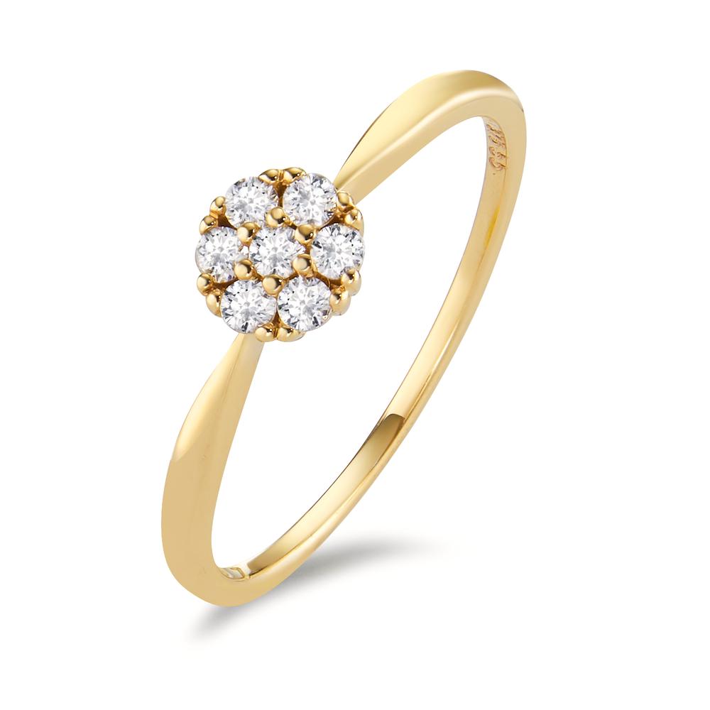 Ring 9k Yellow Gold Zirconia 7 Stones Ø5.5 mm