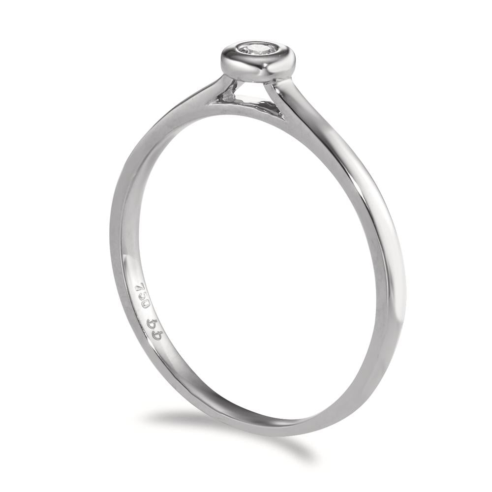 Solitaire ring 18k White Gold Diamond 0.03 ct, w-si